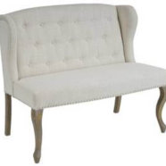 French Cream Linen Loveseat