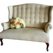 Cream Wingback Diamond Sweetheart Loveseat