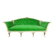 Gold Leaf Green Velvet Sofa