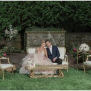 Garden seating area at Aldrich Mansion