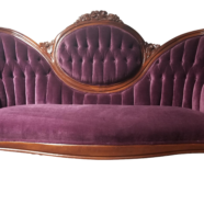 Antique Purple Velvet Loveseat