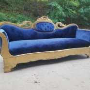 Royal Blue on Gold Sofa