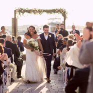 Happiness under the Modern Wood Arbor