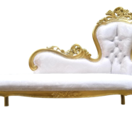 Gold & Ivory Velvet Chaise