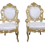 Gold & Ivory Velvet Chairs