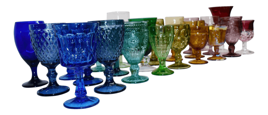 Colorful Glass Goblets | Uniquely Chic Vintage Rentals