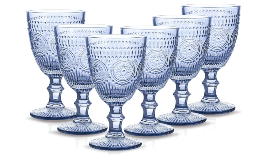 Dusty Blue Glass Goblets