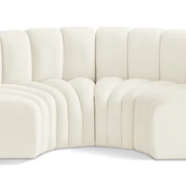 White Round Channel Sofa