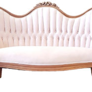 Vintage Victorian Blush Pink Loveseat