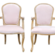 Vintage French Blush Pink Sweetheart Chairs