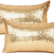 Gold Sequin Lumbar Pillows