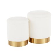 Classic White and Gold Ottomans