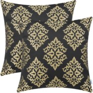 Gold and Black Damask Pillows