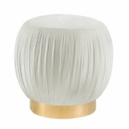 White Pleated Ottoman