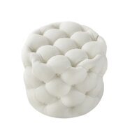 White Tufted Ottoman