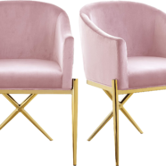 Modern Blush Pink & Gold Lounge Chairs