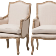 French Ivory Linen Armchairs