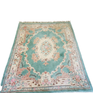 Vintage Turquoise Floral Rug