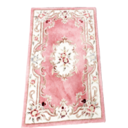 Vintage Light Pink Floral Rug