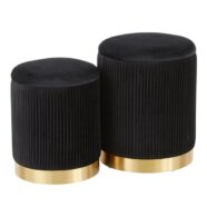 Black Velvet Ottomans