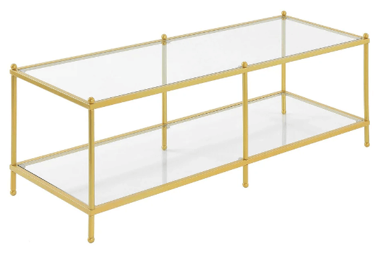 Classic Gold & Glass Coffee Table