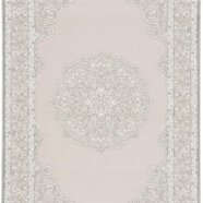 White Oriental Medallion Rug