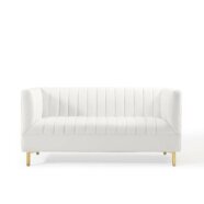 Classic Mod White Velvet Loveseat