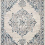 Dusty Blue & White Oriental Rug