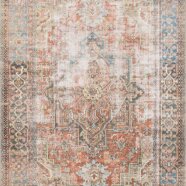 Boho Terracotta & Dusty Blue Rug