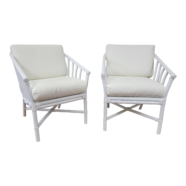 Boho Bamboo White Garden Chairs