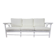 Boho Bamboo White Garden Couch