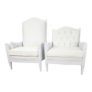 Classic White Linen Garden Chairs