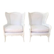 Boho Bamboo White Lounge Chairs