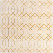 Gold & White Trellis Rug