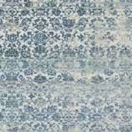 Vintage Dusty Blue Damask Rug