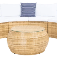 Round Wicker Coastal Couch