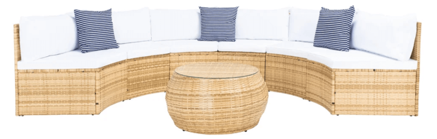 Round Wicker Coastal Sofa