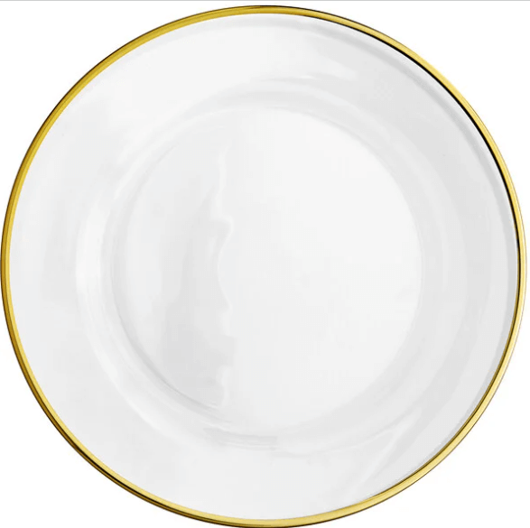 Classic Gold Rim Clear Glass Charger Plate