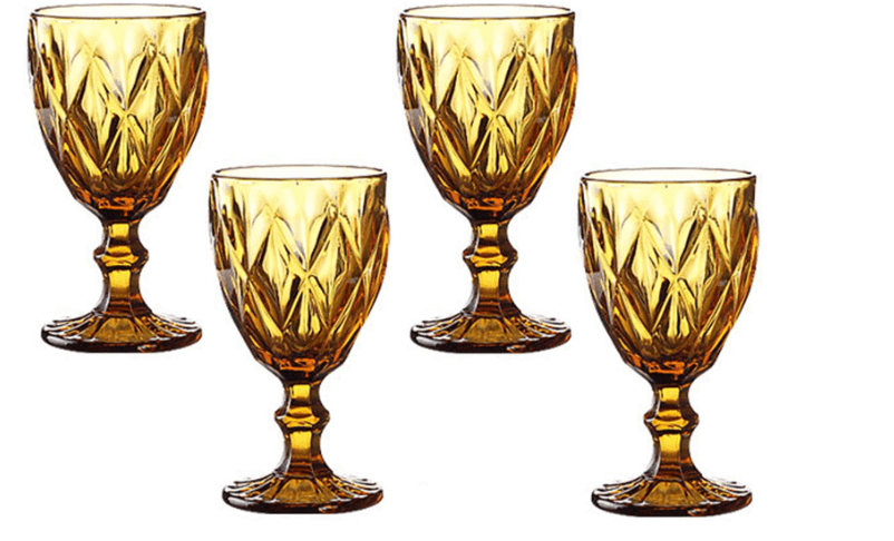 Amber Glass Goblets