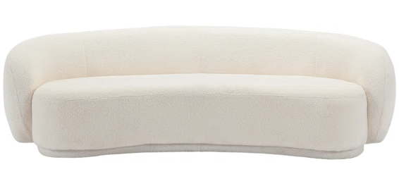 White Boucle Curved Sofa