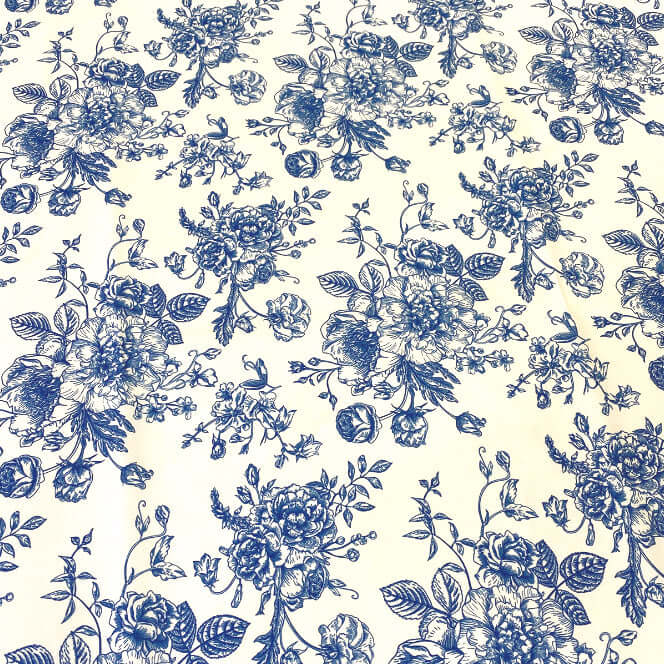 French Toile Blue & White Table Linen