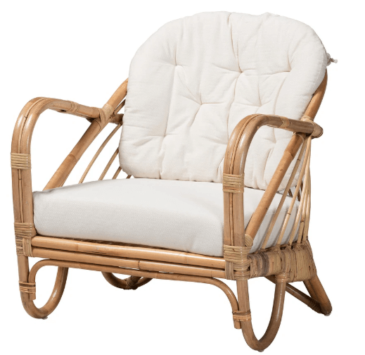 Mod Bohemian Bamboo White Linen Loveseat