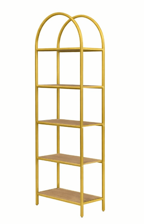 Gold & Wood Arch Backbar Display Shelves